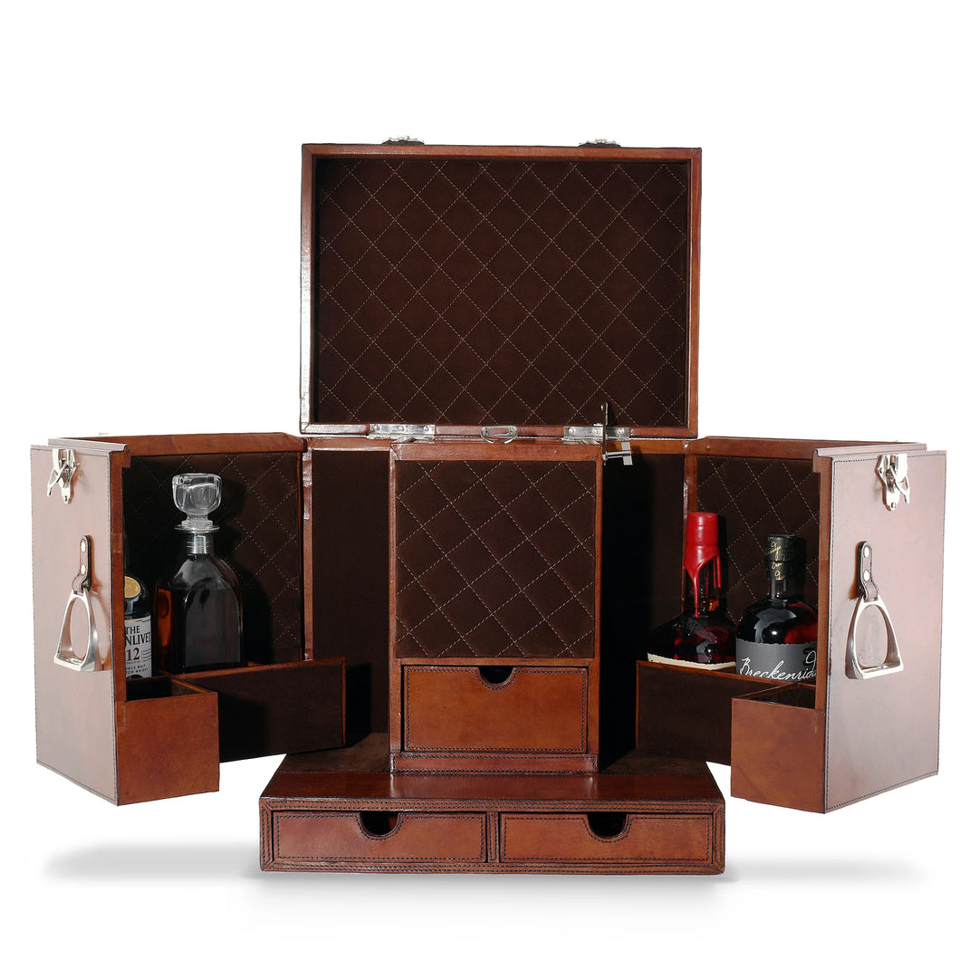 Leather Stirrup Travel Bar Case