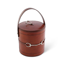 Load image into Gallery viewer, Leather Bit Lidded Ice Bucket