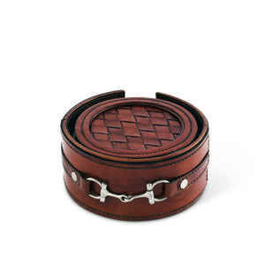 Leather Bit Coaster Set of 6