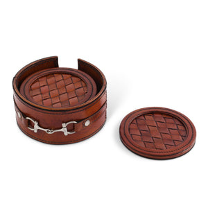 Leather Bit Coaster Set of 6