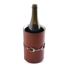 Load image into Gallery viewer, Leather Bit Wine Bottle Chiller ~ Stainless Steel Lined