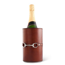 Load image into Gallery viewer, Leather Bit Wine Bottle Chiller ~ Stainless Steel Lined