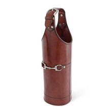 Load image into Gallery viewer, Leather Bit Single Wine Bottle Carrier