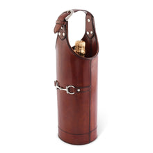 Load image into Gallery viewer, Leather Bit Single Wine Bottle Carrier