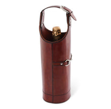 Load image into Gallery viewer, Leather Bit Single Wine Bottle Carrier