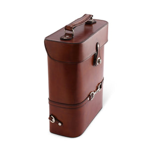 Leather Bit Double  Wine Bottle Carrier