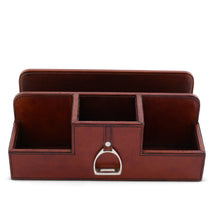 Load image into Gallery viewer, Leather Stirrup Desk Organizer for Office