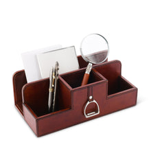 Load image into Gallery viewer, Leather Stirrup Desk Organizer for Office