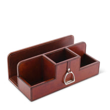 Load image into Gallery viewer, Leather Stirrup Desk Organizer for Office