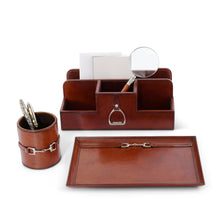 Load image into Gallery viewer, Leather Stirrup Desk Organizer for Office