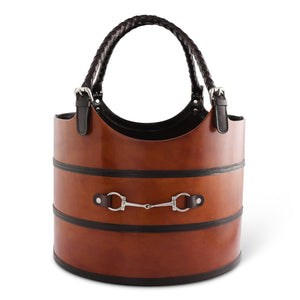 Leather Bit Magazine Basket Office Organizer