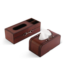 Load image into Gallery viewer, Leather Bit Tissue Box