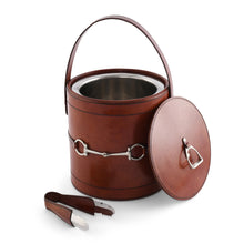 Load image into Gallery viewer, Leather Bit Lidded Ice Bucket