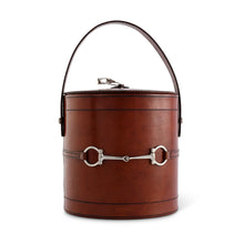 Load image into Gallery viewer, Leather Bit Lidded Ice Bucket