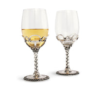 Load image into Gallery viewer, Equestrian  Bit Pair of Wine Glasses Set of 2