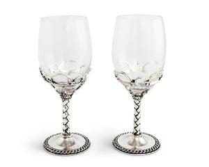 Equestrian  Bit Pair of Wine Glasses Set of 2