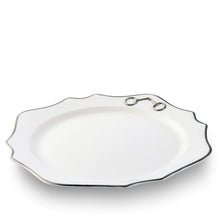 Load image into Gallery viewer, Pewter Bit Scallop Bone China Charger Plate